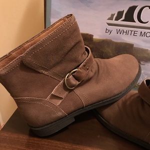 Taupe Suede Booties New Sz 7